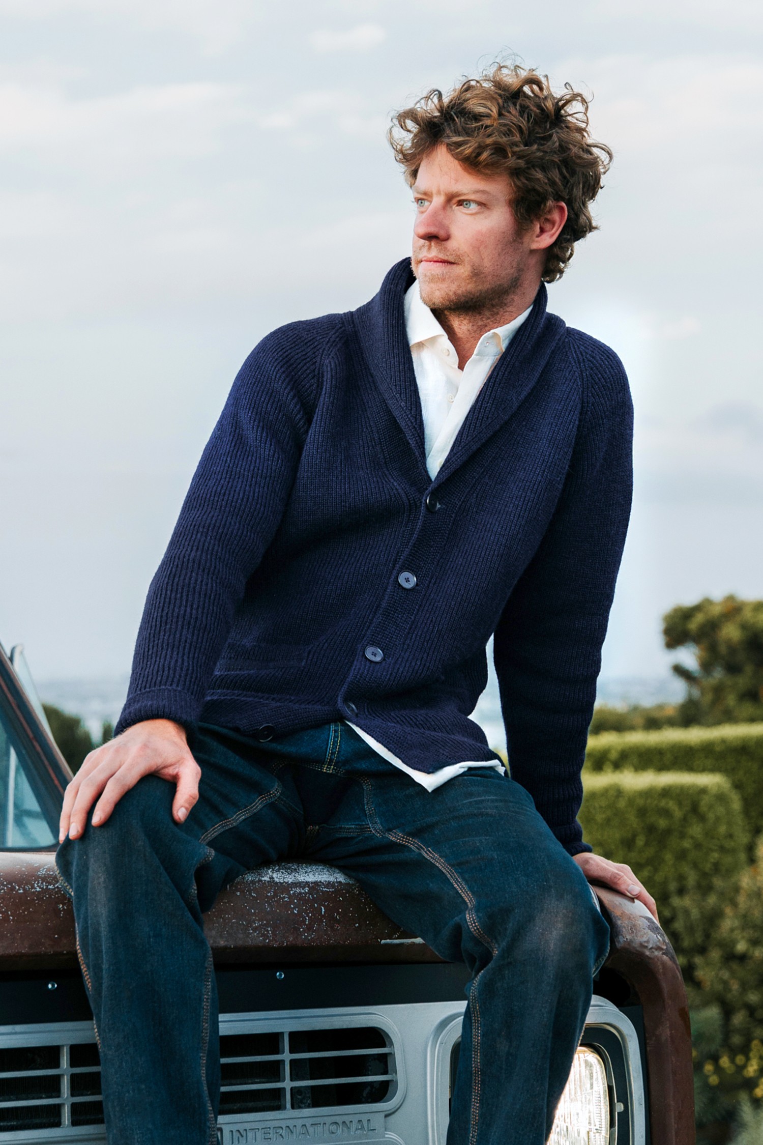 トップス Ron Herman/Alpaca Shawl Collar Cardigan SHAWL COLLAR cardigan, navy | Alpa