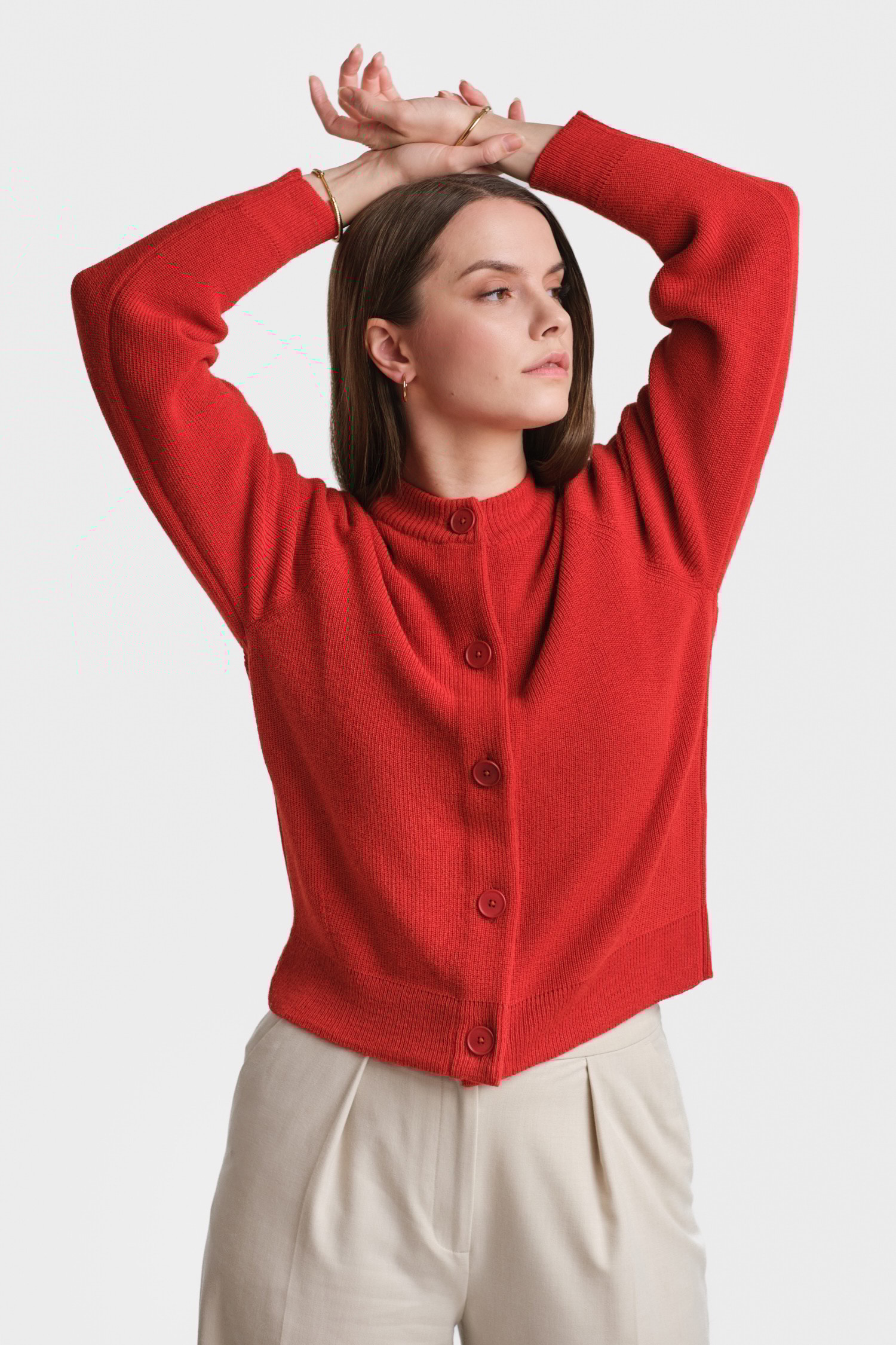 SOON cardigan, cadmium red - Image 2