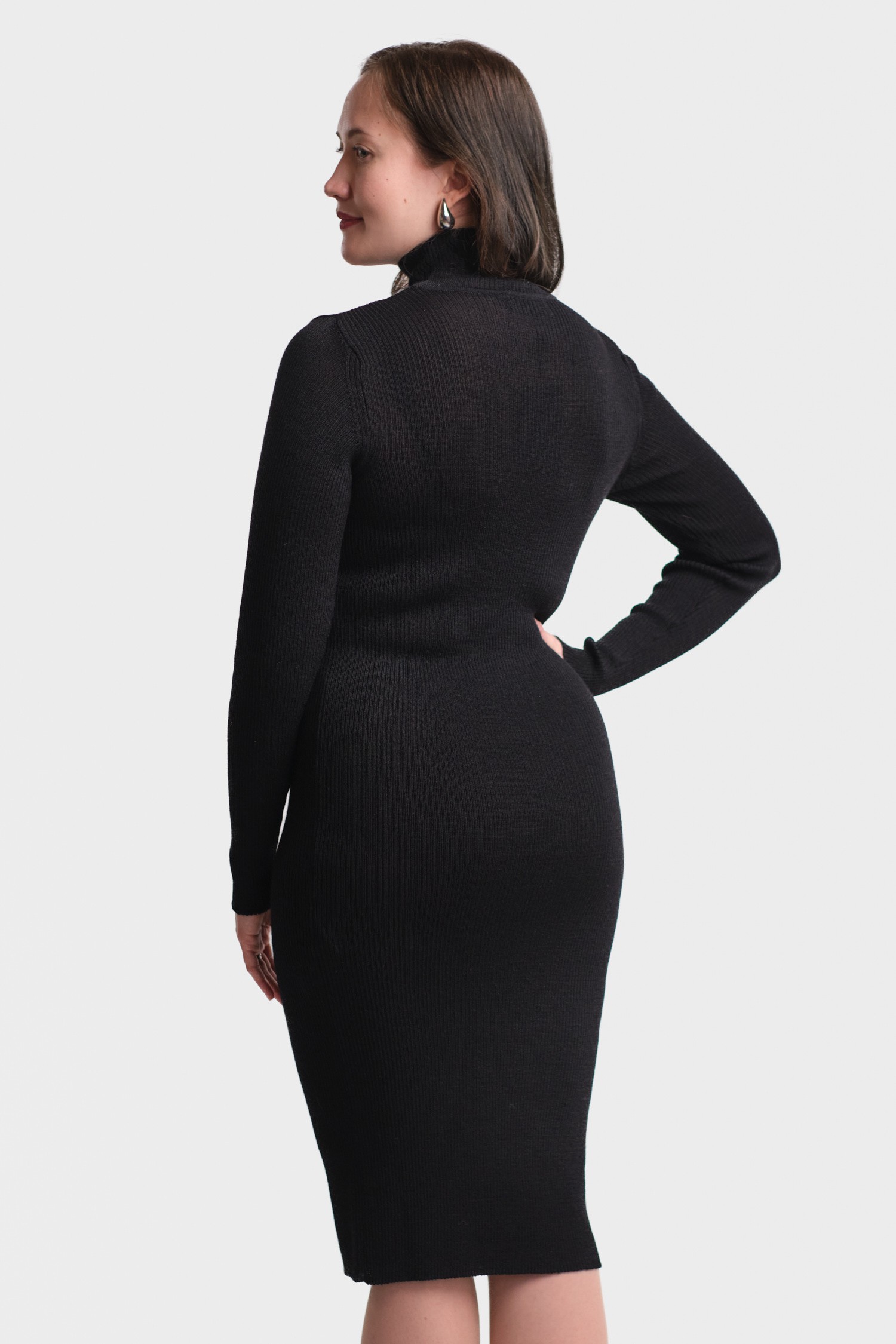 STRIPE turtleneck dress, black - Image 3