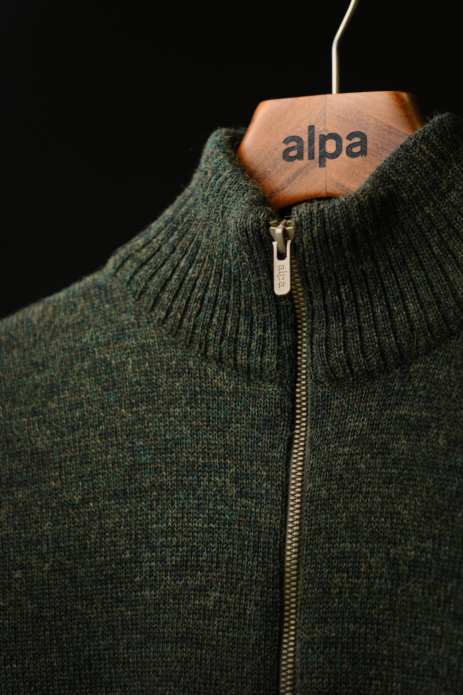 ZIPPER cardigan, forest green