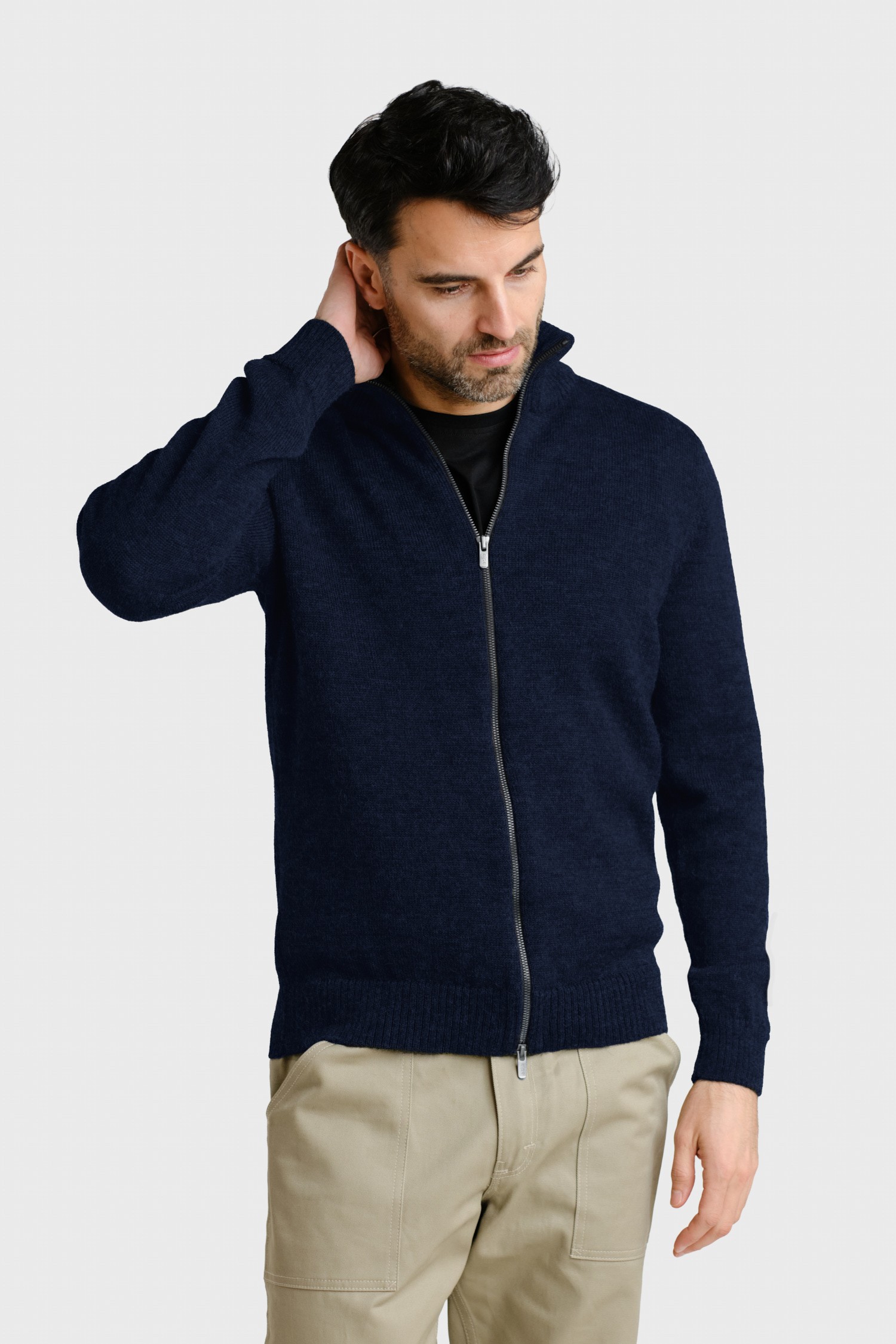 ZIPPER cardigan, navy