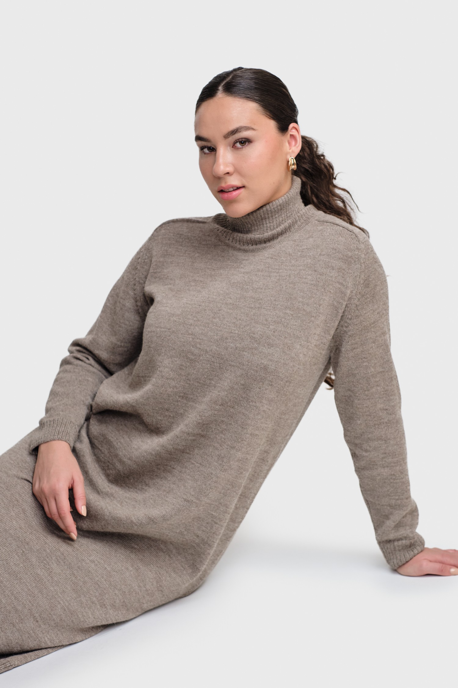 COZY maxi dress, dark greige