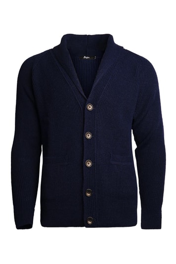 SHAWL COLLAR cardigan, navy | Alpa